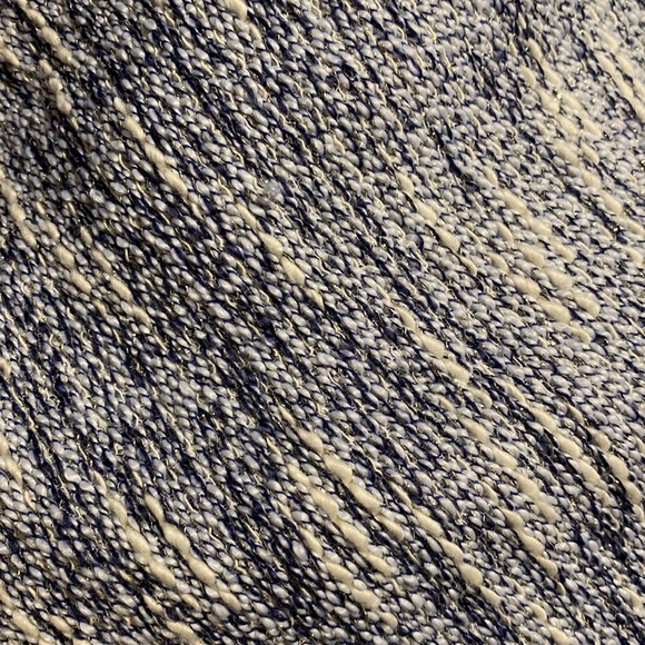 Per Se Tunic Blue & Metallic Printed Long Sleeve with Scoop Neck Sweater $440 - Picture 8 of 8